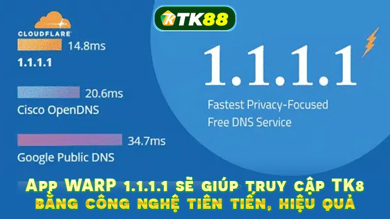 App WARP 1.1.1.1 sẽ giúp truy cập TK88 bằng công nghệ tiên tiến, hiệu quả