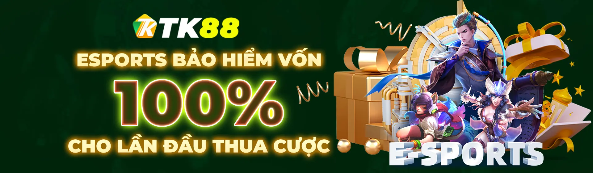 Esports bảo hiểm vốn 100% cho lần đầu thua cược