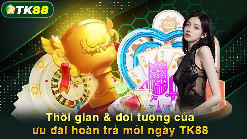 Thời gian & đối tượng của ưu đãi hoàn trả mỗi ngày TK88